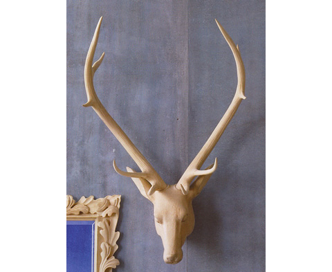 Carved Wood Deer Head