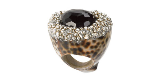 Shell & Silver Onyx Ring by Mesi Jilly