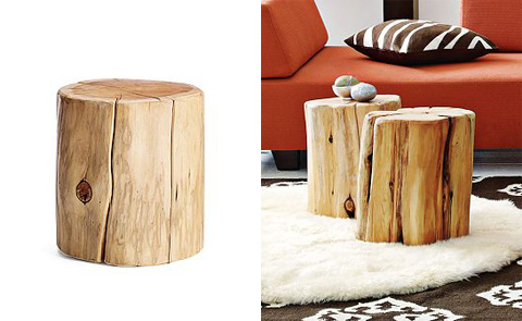 Natural Tree-Stump Side Table