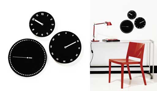 Three-Face Wall Clock