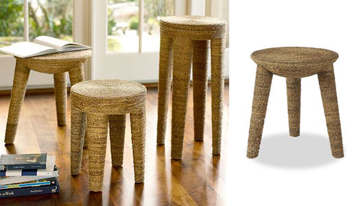 Woven Water Hyacinth Accent Tables