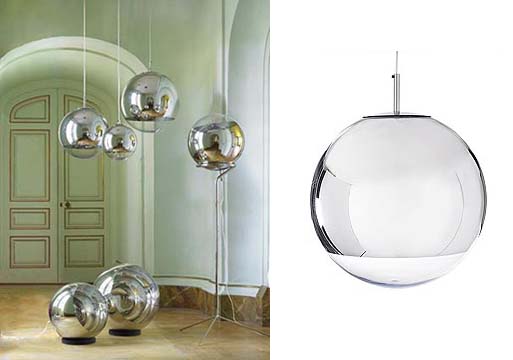 Mirror Ball Pendants and Floor Lamps by Tom Dixon